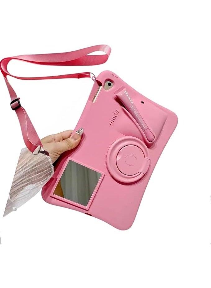 رود حافظة سيليكون ثلاثية الأبعاد على شكل أحمر شفاه لجهاز iPad Mini 7 Case A17 Pro، iPad Mini الجيل السابع/السادس 2024/2021 (مع ملمع شفاه + حبل) - Image 1